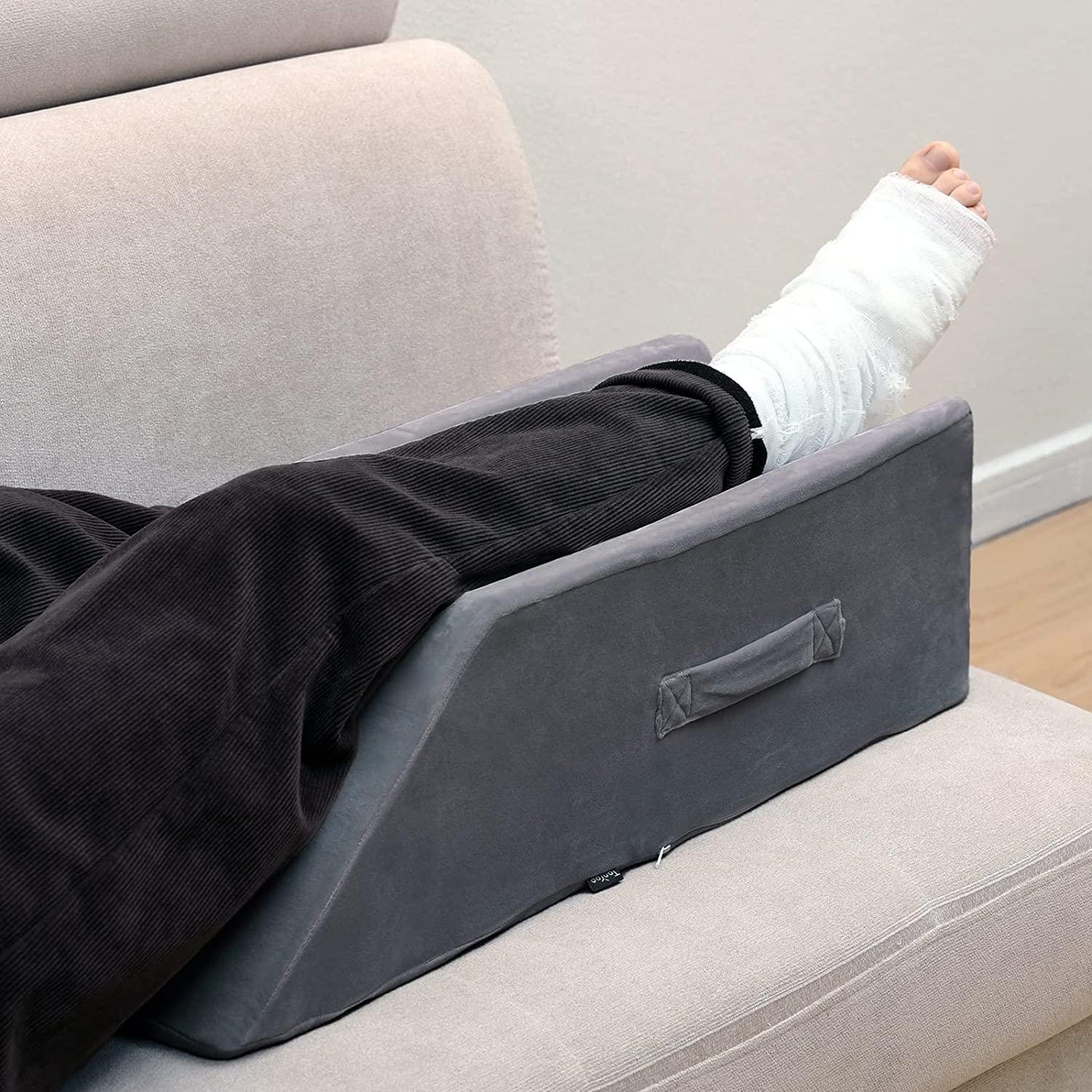 Velvet Leg Pillow - Dark Grey
