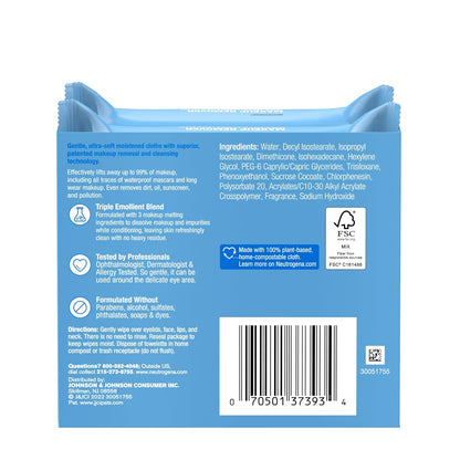Neutrogena Makeup Remover Wipes, Daily Facial Cleanser