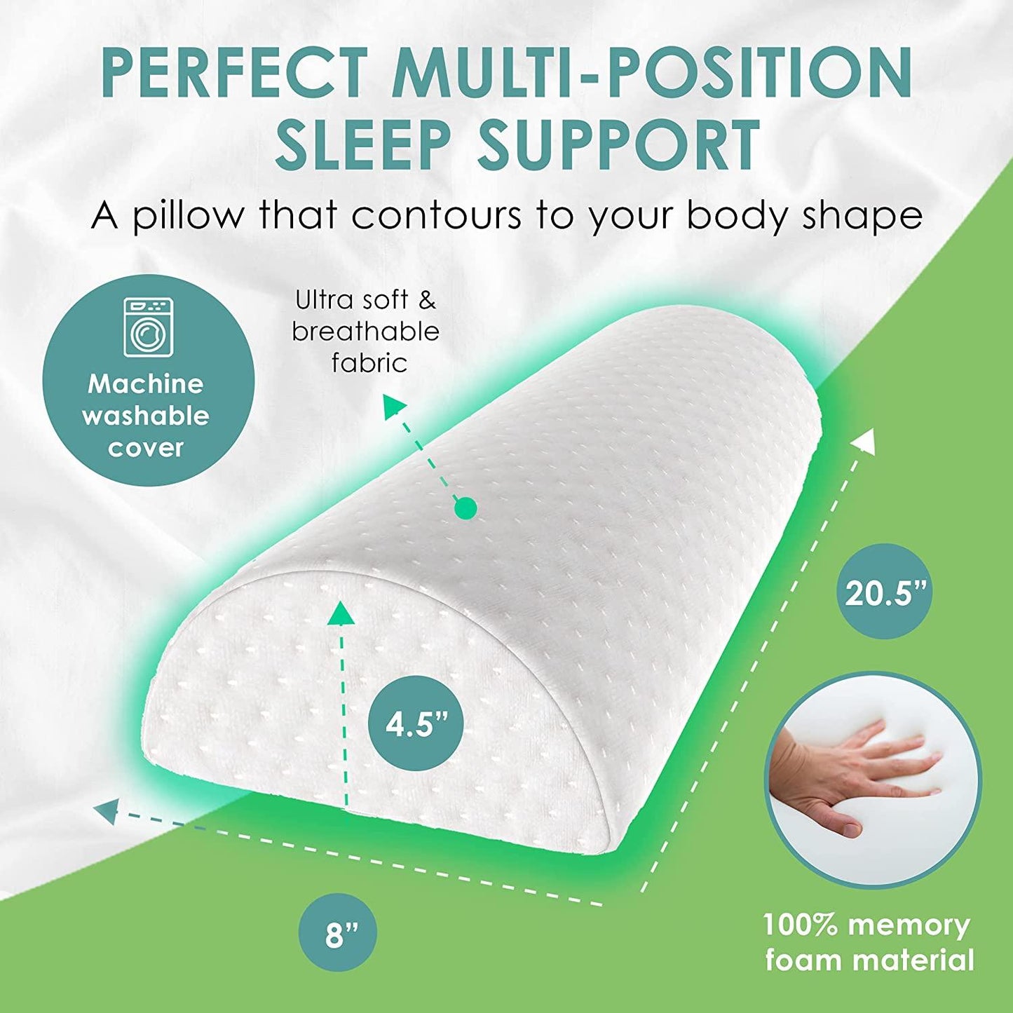 Bolster Pillow for Lumbar and Leg Support - Semi Roll