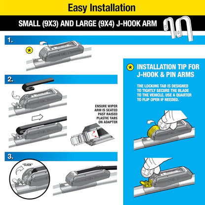 Rain-X Latitude 2-In-1 Water Repellent Wiper Blades – 22" (Pack of 2)