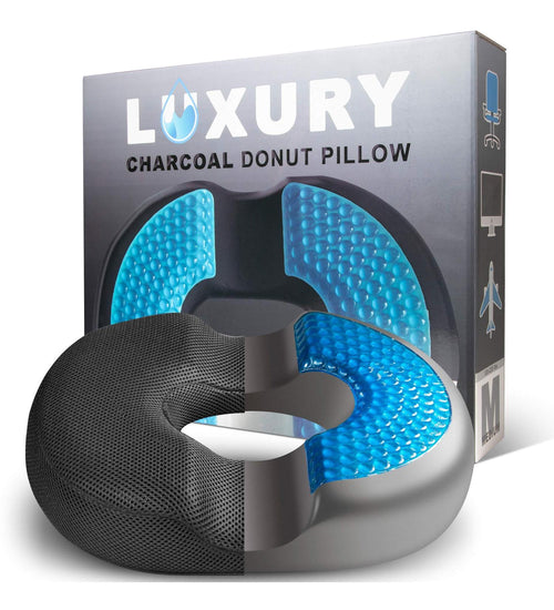 Charcoal Donut Pillow – Tailbone & Sciatica Relief