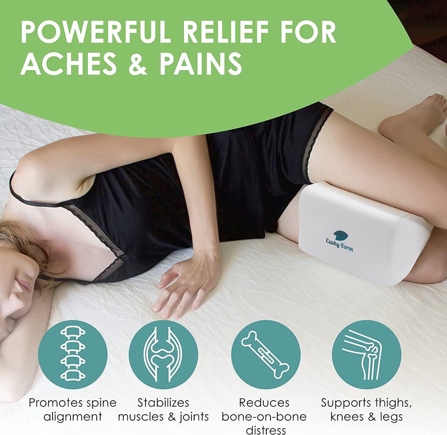 Knee Pillow for Side Sleepers - White
