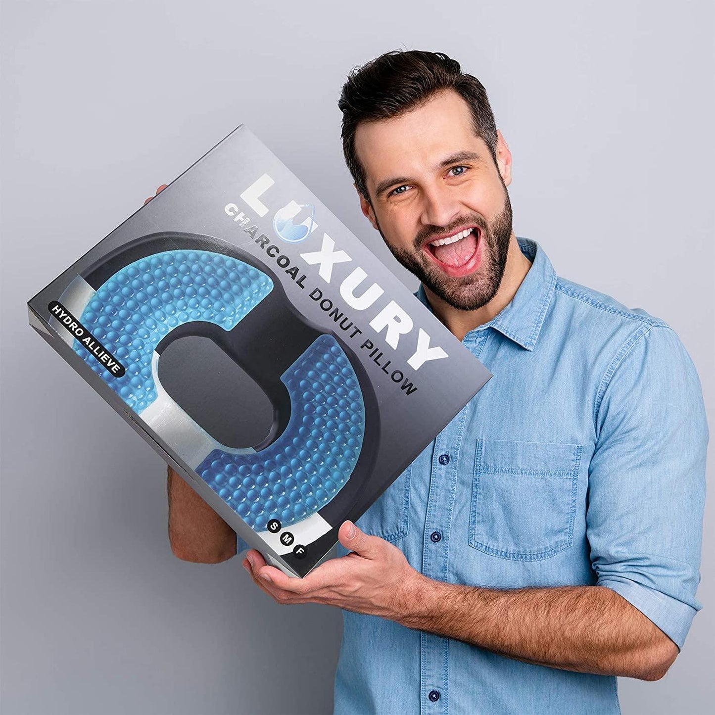 Charcoal Donut Pillow – Tailbone & Sciatica Relief