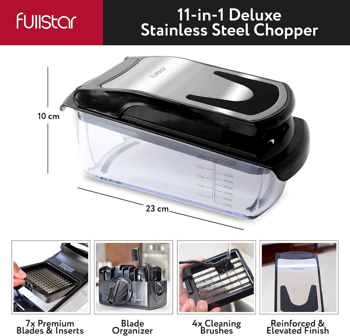 Vegetable Chopper - 7-in-1 Stainless Steel