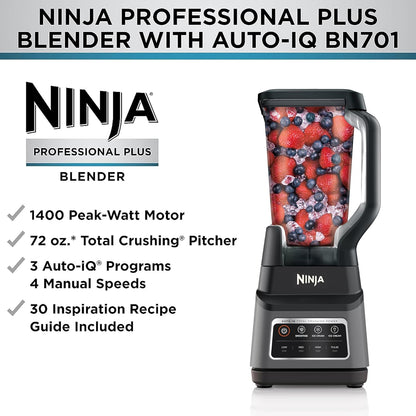 Ninja BN701 Blender – 1400W, 3 Auto-iQ Functions