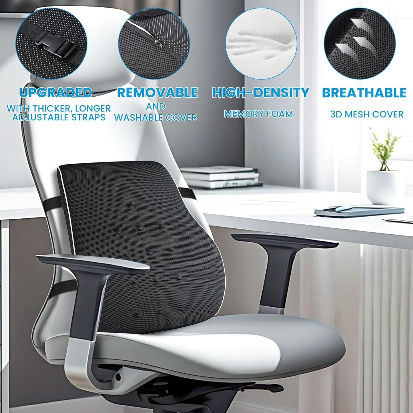QUTOOL Memory‑Foam Lumbar Support Pillow