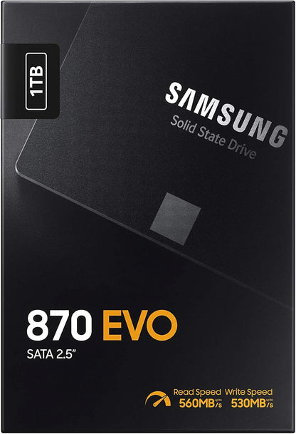 Samsung 870 EVO 1TB SSD – 2.5" SATA III Internal Solid State Drive