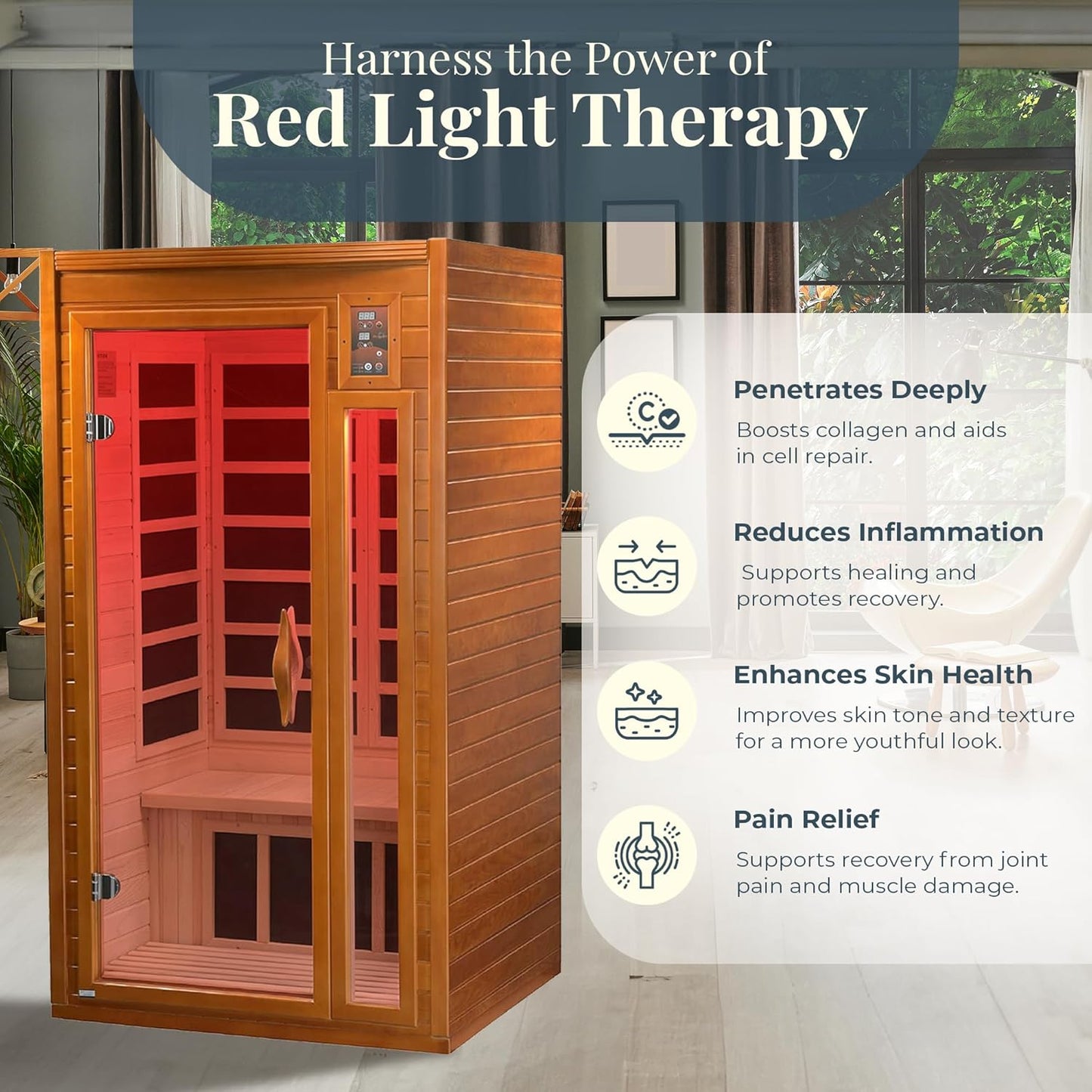 DYNAMIC SAUNAS 2-Person Home Sauna with Infrared Lighting
