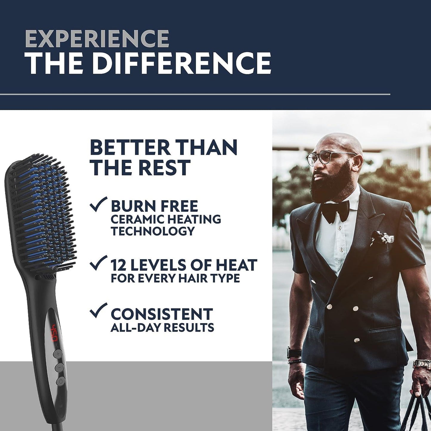 Beard Straightener - Heated Brush for Men