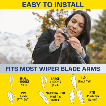 Rain-X Latitude 2-In-1 Water Repellent Wiper Blades – 22" (Pack of 2)