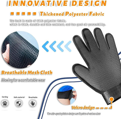 Pet Grooming Glove Hair Remover - Blue