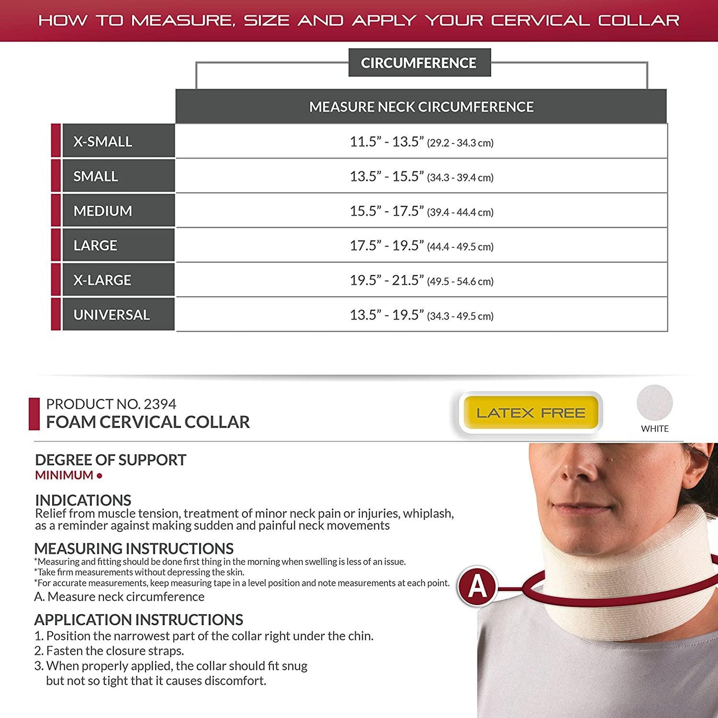 Cervical Collar - Medium, Soft Foam