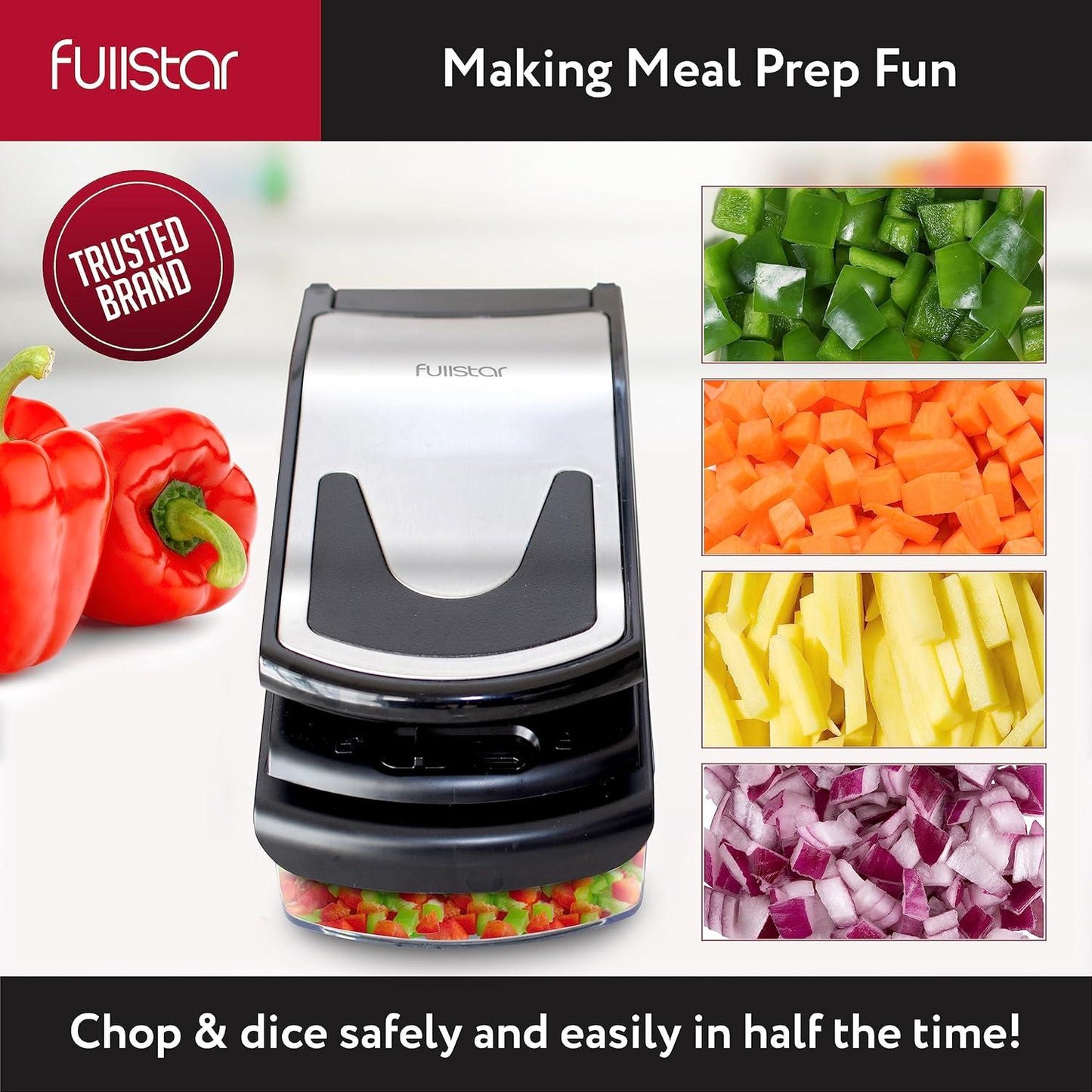 Vegetable Chopper - 7-in-1 Stainless Steel