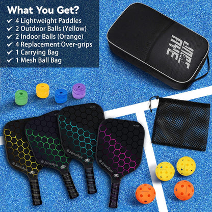 Pickleball-Paddles-Set of 4 or 2 Rackets by JoncAye