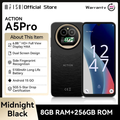 IIIF150 Action A5Pro Android Phone, 8GB RAM, 256GB, Dual Screen
