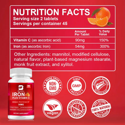 BEWORTHS Iron Tablets 54mg with Vitamin C –
