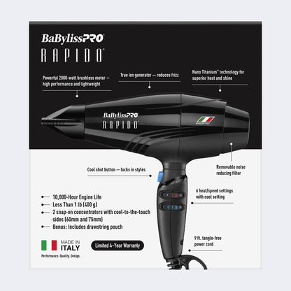 Rapido Black Dryer – Italian-Made Power