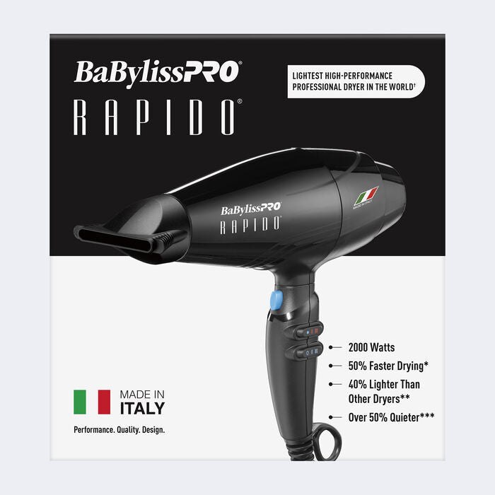 Rapido Black Dryer – Italian-Made Power