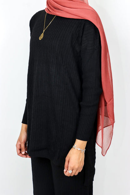 Knit Sweater Set - Black