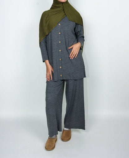 Button Knit Set - Storm