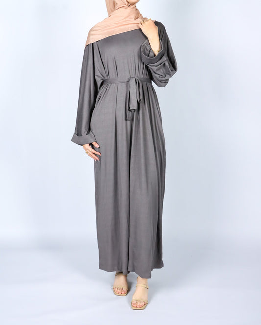 Basic Jersey Abaya - Gray
