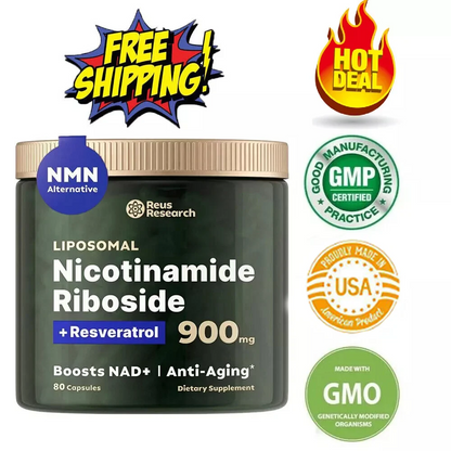 Longevity Pro NAD+ Booster 900 mg – Nicotinamide Riboside + Resveratrol