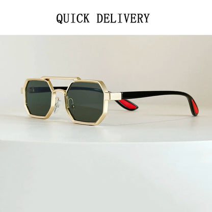 Luxury Steampunk Square Sunglasses, UV400 Retro Unisex Shades