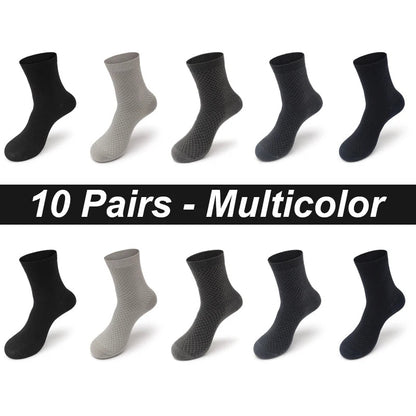 Men’s Bamboo Dress Socks – 10 Pairs, Breathable