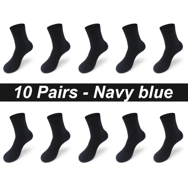 Men’s Bamboo Dress Socks – 10 Pairs, Breathable