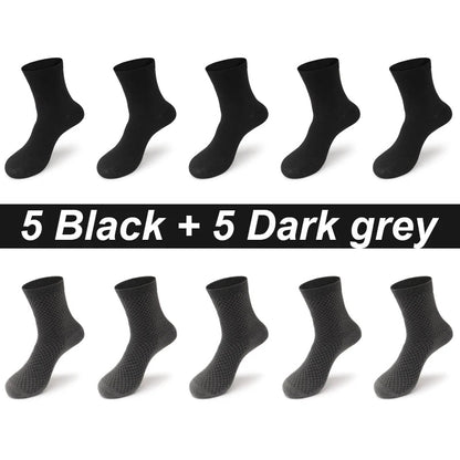 Men’s Bamboo Dress Socks – 10 Pairs, Breathable