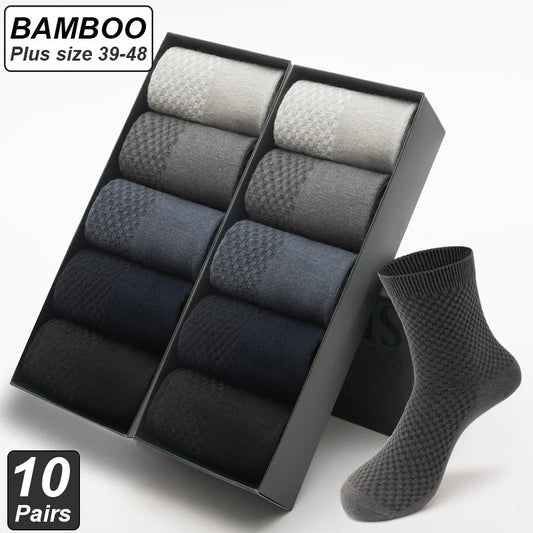 Men’s Bamboo Dress Socks – 10 Pairs, Breathable