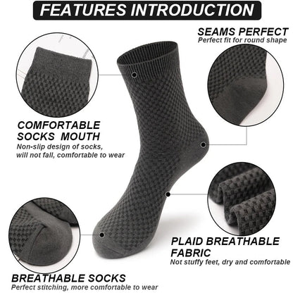 Men’s Bamboo Dress Socks – 10 Pairs, Breathable