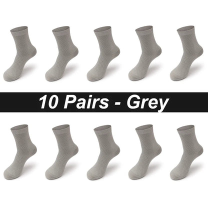 Men’s Bamboo Dress Socks – 10 Pairs, Breathable