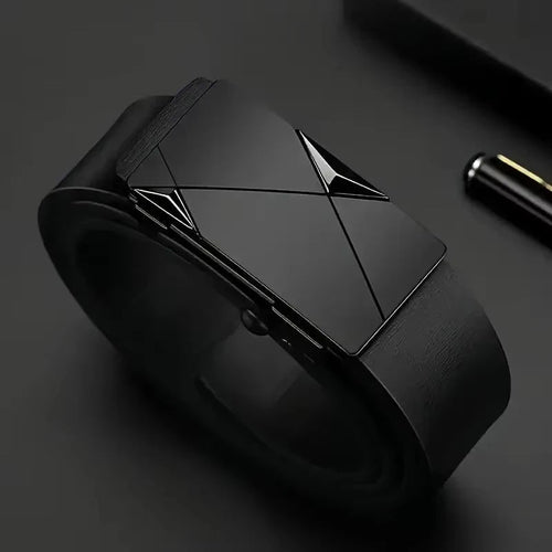 Men’s PU Leather Belt – Automatic Buckle, Casual & Business