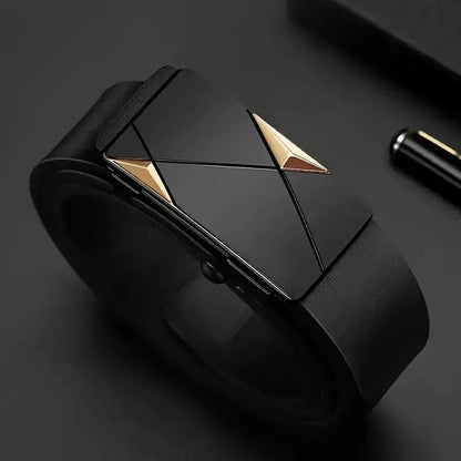 Men’s PU Leather Belt – Automatic Buckle, Casual & Business