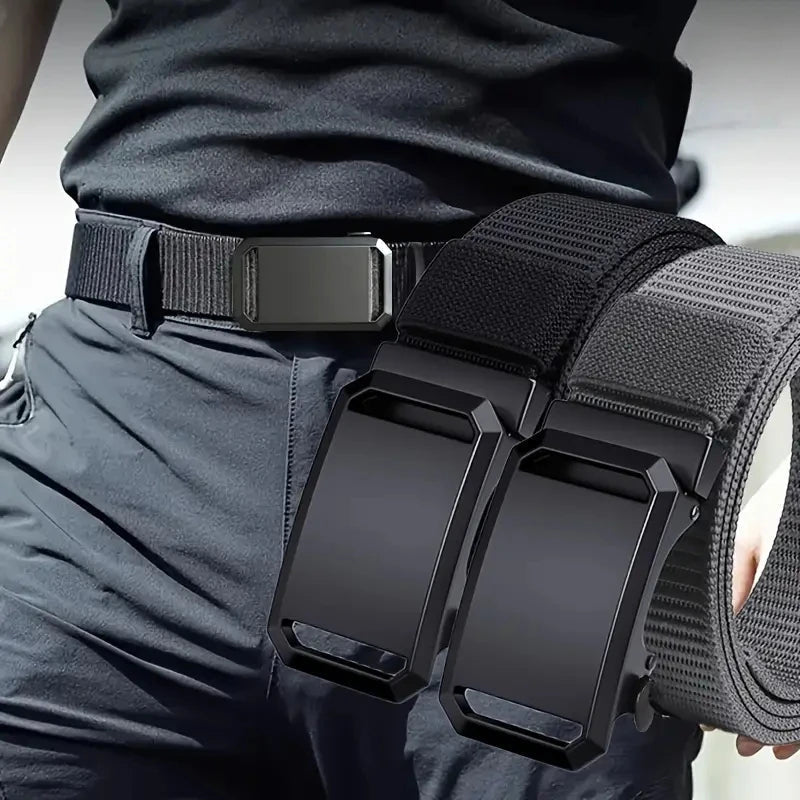 Men’s Tactical Canvas Belt, Automatic Buckle,