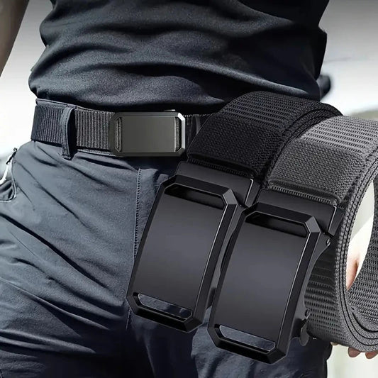 Men’s Tactical Canvas Belt, Automatic Buckle,
