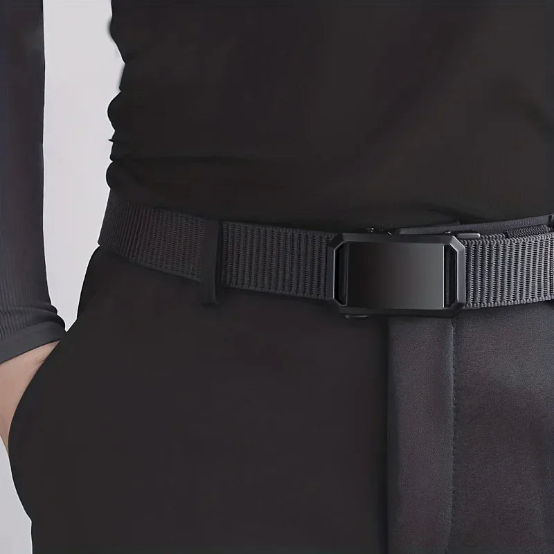 Men’s Tactical Canvas Belt, Automatic Buckle,