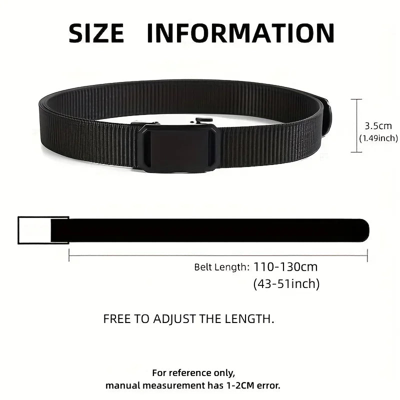 Men’s Tactical Canvas Belt, Automatic Buckle,