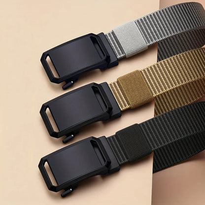Men’s Tactical Canvas Belt, Automatic Buckle,