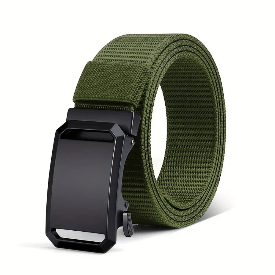 Men’s Tactical Canvas Belt, Automatic Buckle,