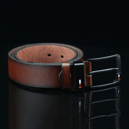 Men's PU Leather Belt – Alloy Buckle, Punk Style, Adjustable Fit