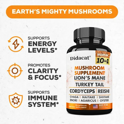 Mushroom Complex Supplement – 10x Strength Lions Mane