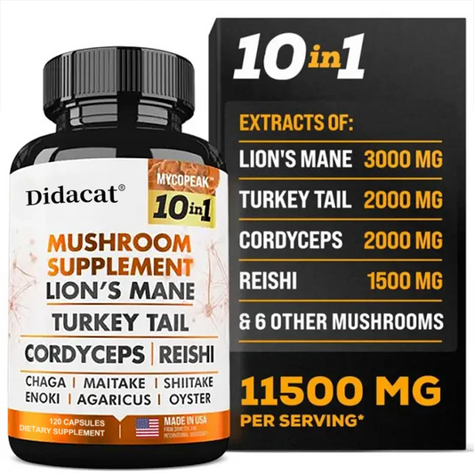 Mushroom Complex Supplement – 10x Strength Lions Mane