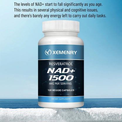 NAD+ Supplements with Resveratrol – 120 Capsules
