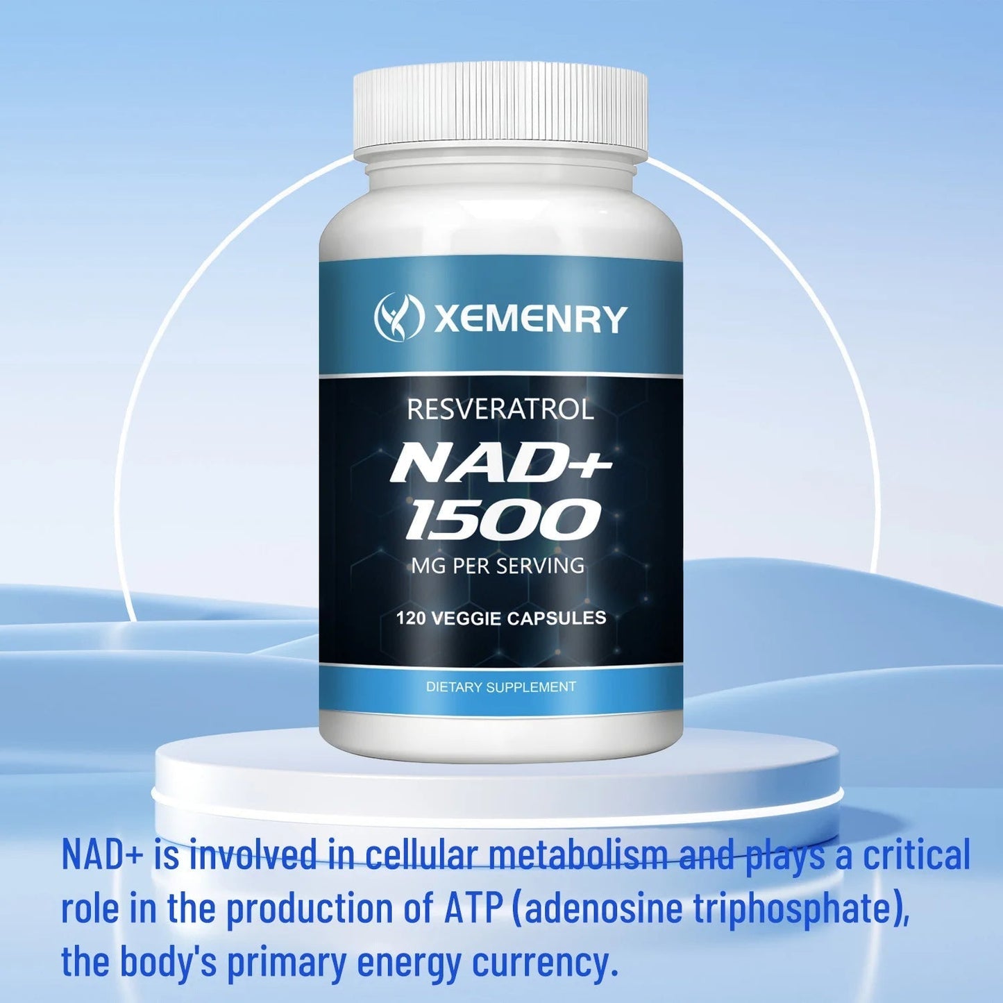 NAD+ Supplements with Resveratrol – 120 Capsules