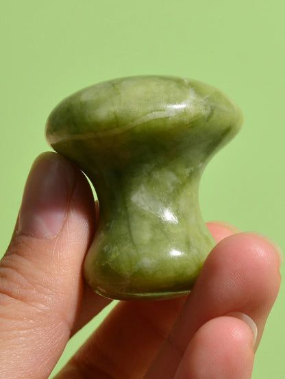 Natural Green Quartz Mushroom Face Massager – Ergonomic Beauty Tool