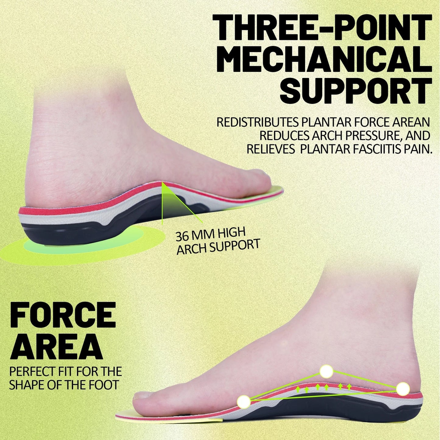 Orthopedic Arch Support Insoles – Plantar Fasciitis Relief,