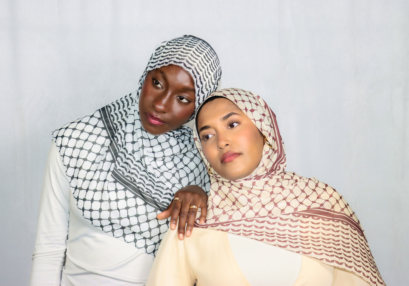 Keffiyeh Modal Hijab - Brown