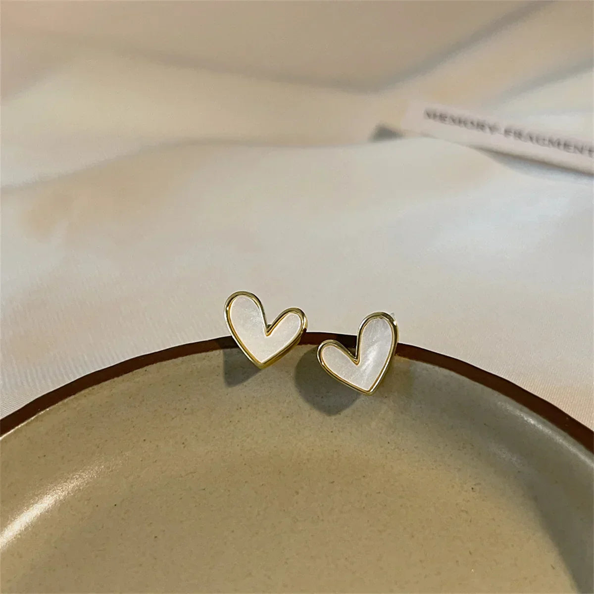 New Korean Sweet Cute Heart Stud Earrings for Women